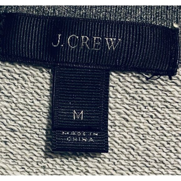 J Crew Sweater Womens Medium Gray Sweatshirt Accordion Pleat Hem Cropped Boho - Picture 6 of 10